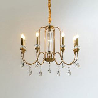 Ercararis Lustre Vintage Industriel Laiton Cristal
