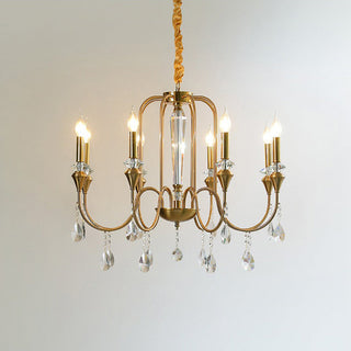 Ercararis Lustre Vintage Industriel Laiton Cristal