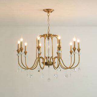 Ercararis Lustre Vintage Industriel Laiton Cristal