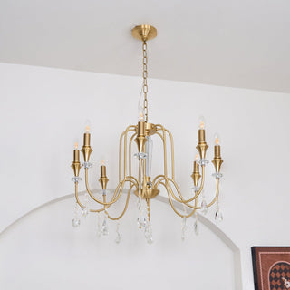 Ercararis Lustre Vintage Industriel Laiton Cristal
