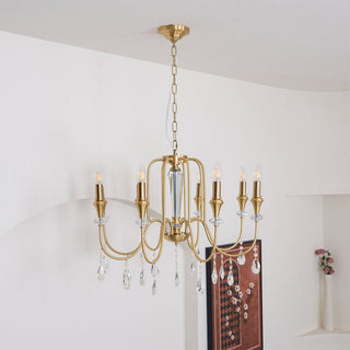 Ercararis Lustre Vintage Industriel Laiton Cristal