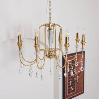 Ercararis Lustre Vintage Industriel Laiton Cristal