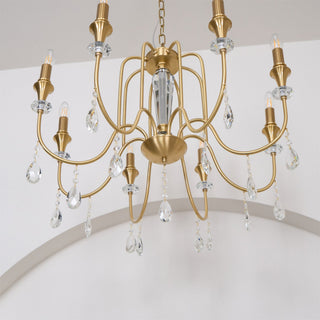 Ercararis Lustre Vintage Industriel Laiton Cristal