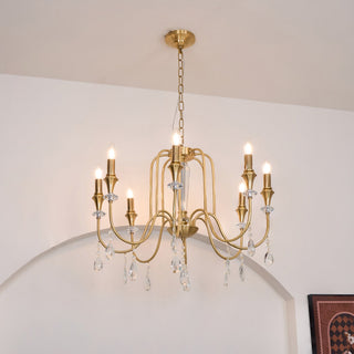 Ercararis Lustre Vintage Industriel Laiton Cristal
