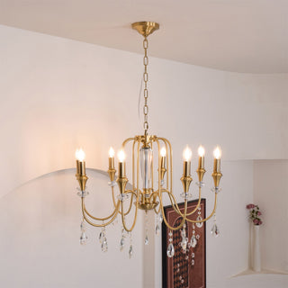 Ercararis Lustre Vintage Industriel Laiton Cristal