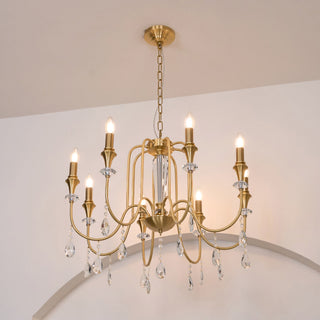 Ercararis Lustre Vintage Industriel Laiton Cristal