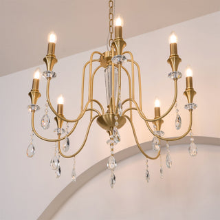 Ercararis Lustre Vintage Industriel Laiton Cristal