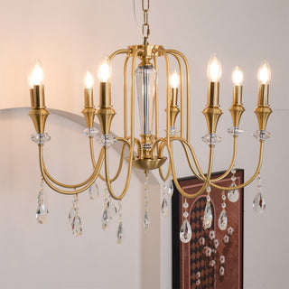 Ercararis Lustre Vintage Industriel Laiton Cristal