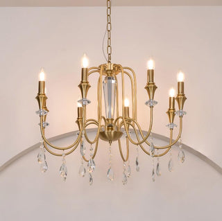 Ercararis Lustre Vintage Industriel Laiton Cristal