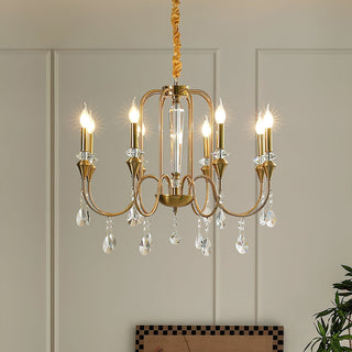 Ercararis Lustre Vintage Industriel Laiton Cristal