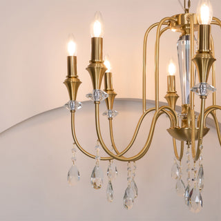 Ercararis Lustre Vintage Industriel Laiton Cristal