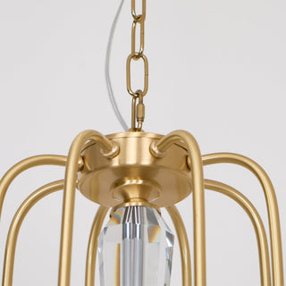 Ercararis Lustre Vintage Industriel Laiton Cristal