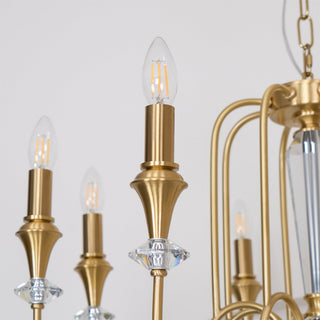 Ercararis Lustre Vintage Industriel Laiton Cristal