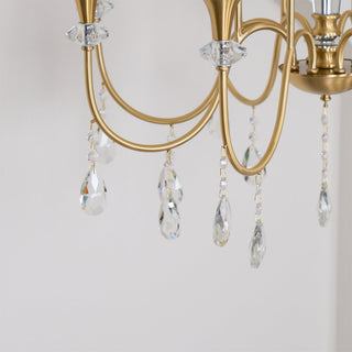 Ercararis Lustre Vintage Industriel Laiton Cristal