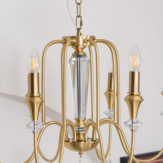 Ercararis Lustre Vintage Industriel Laiton Cristal