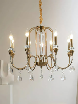 Ercararis Lustre Vintage Industriel Laiton Cristal