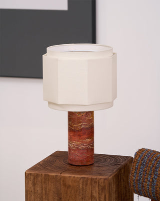 Eclipse Lampe de Table en Tissu Et Marbre Géométrique