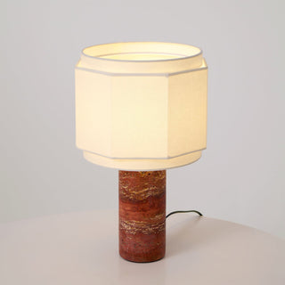 Eclipse Lampe de Table en Tissu Et Marbre Géométrique