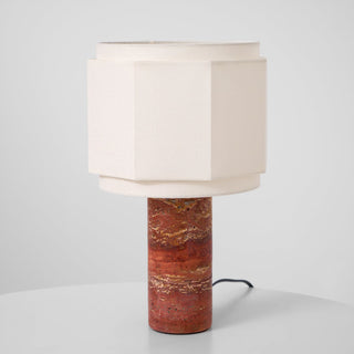 Eclipse Lampe de Table en Tissu Et Marbre Géométrique