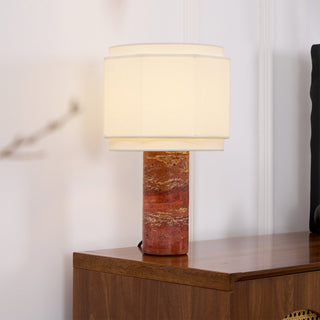 Eclipse Lampe de Table en Tissu Et Marbre Géométrique