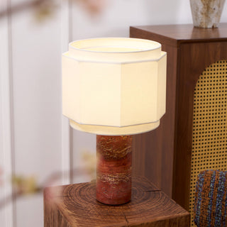 Eclipse Lampe de Table en Tissu Et Marbre Géométrique