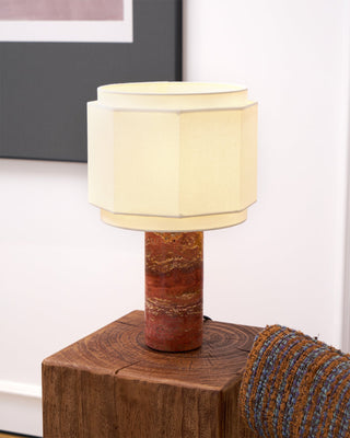 Eclipse Lampe de Table en Tissu Et Marbre Géométrique