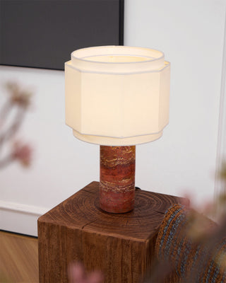 Eclipse Lampe de Table en Tissu Et Marbre Géométrique
