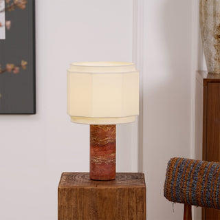 Eclipse Lampe de Table en Tissu Et Marbre Géométrique