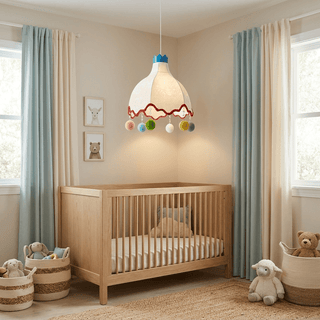 Pippi Kids Fabric Pendant Light-Neutral Decor
