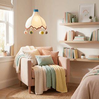 Pippi Kids Fabric Pendant Light-Neutral Decor