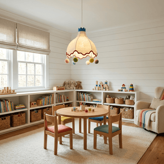 Pippi Kids Fabric Pendant Light-Neutral Decor