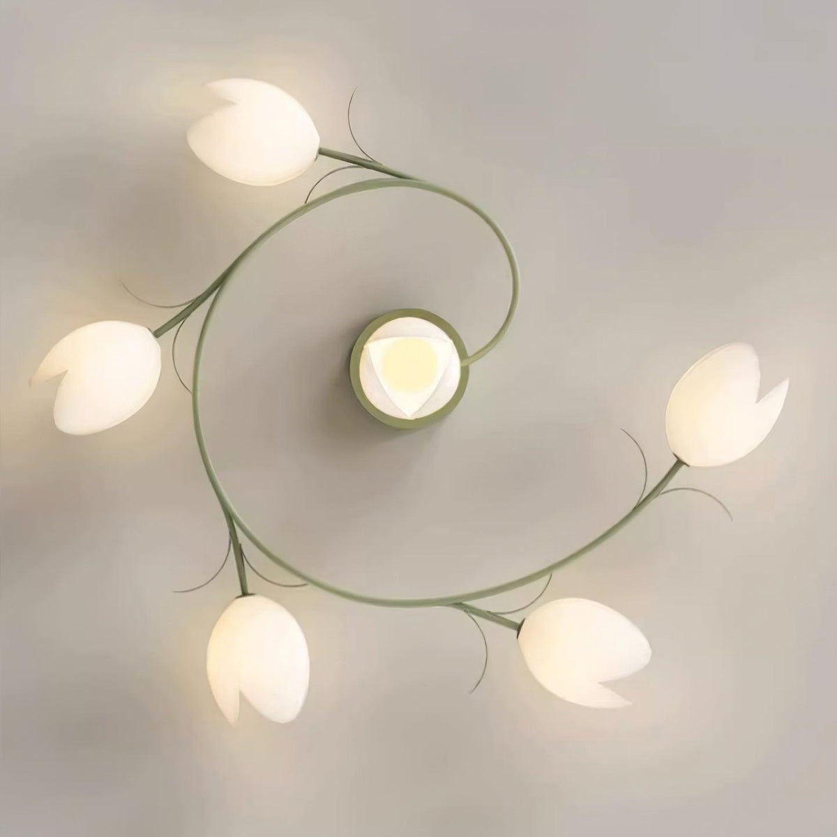 Iris 6-Light Tulip Ceiling Light-Neutral Decor