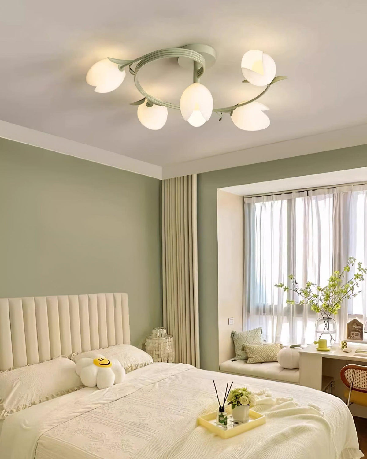 Iris 6-Light Tulip Ceiling Light-Neutral Decor