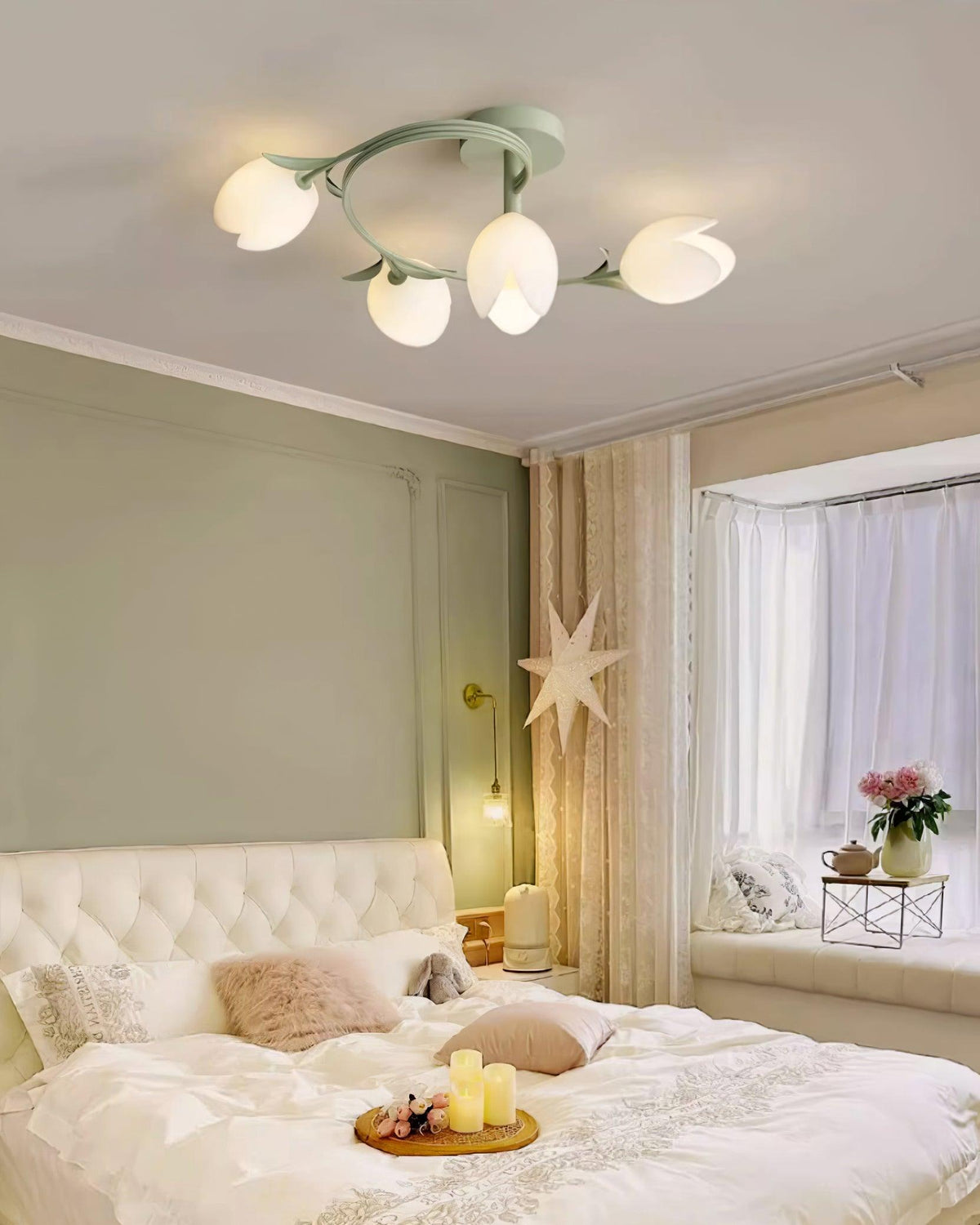 Iris 6-Light Tulip Ceiling Light-Neutral Decor