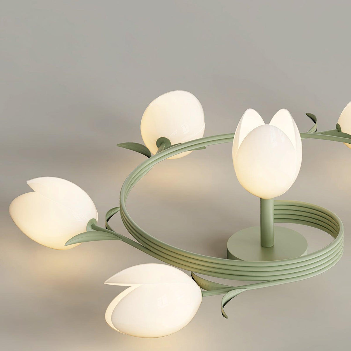 Iris 6-Light Tulip Ceiling Light-Neutral Decor
