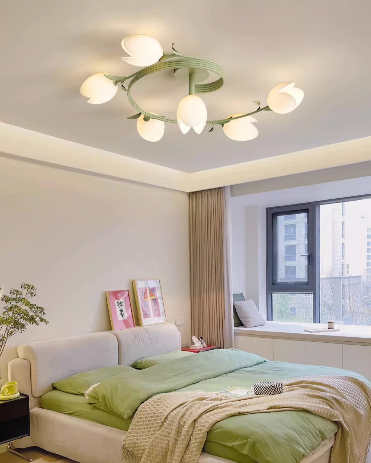 Iris 6-Light Tulip Ceiling Light-Neutral Decor