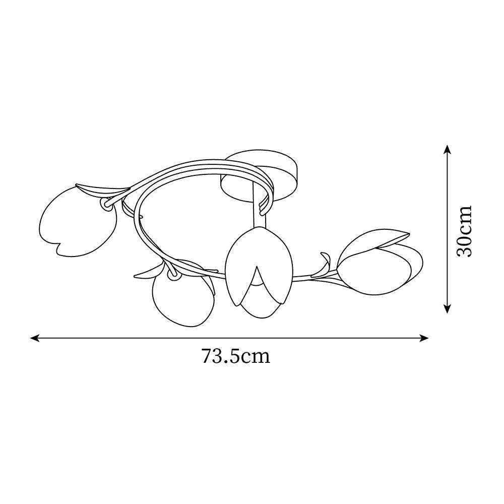 Iris 6-Light Tulip Ceiling Light-Neutral Decor