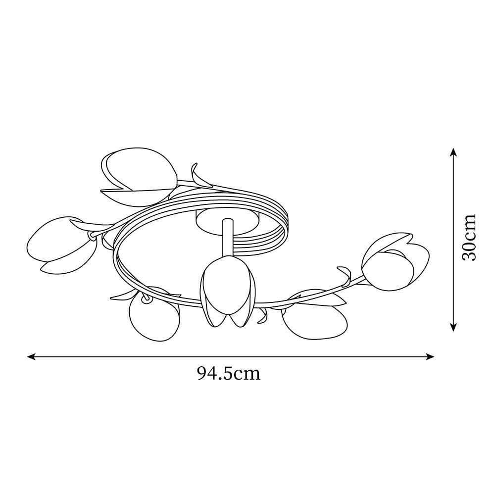 Iris 6-Light Tulip Ceiling Light-Neutral Decor