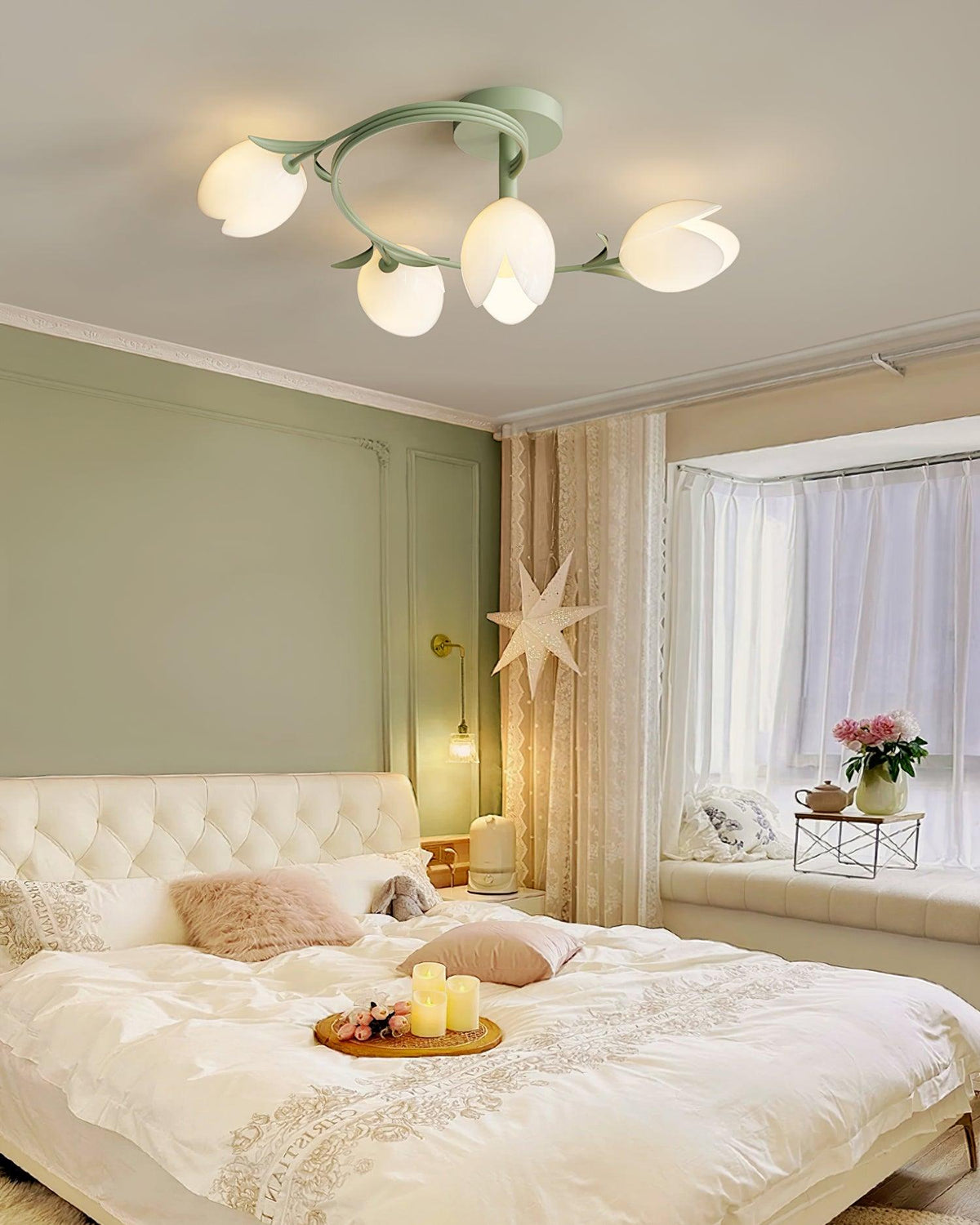 Iris 6-Light Tulip Ceiling Light-Neutral Decor