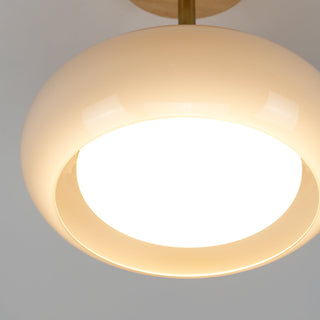 Charlotte Plafonnier Encastré en Verre, Bois, Orange & Blanc