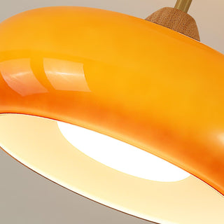 Charlotte Plafonnier Encastré en Verre, Bois, Orange & Blanc