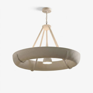 Plaster Drum Chandelier-Neutral Decor