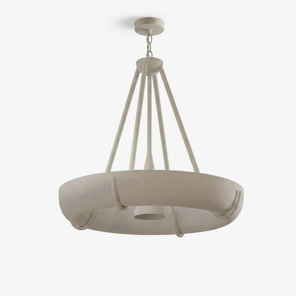 Plaster Drum Chandelier-Neutral Decor