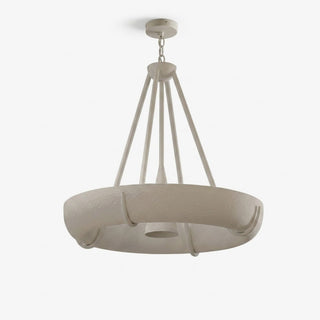Plaster Drum Chandelier-Neutral Decor