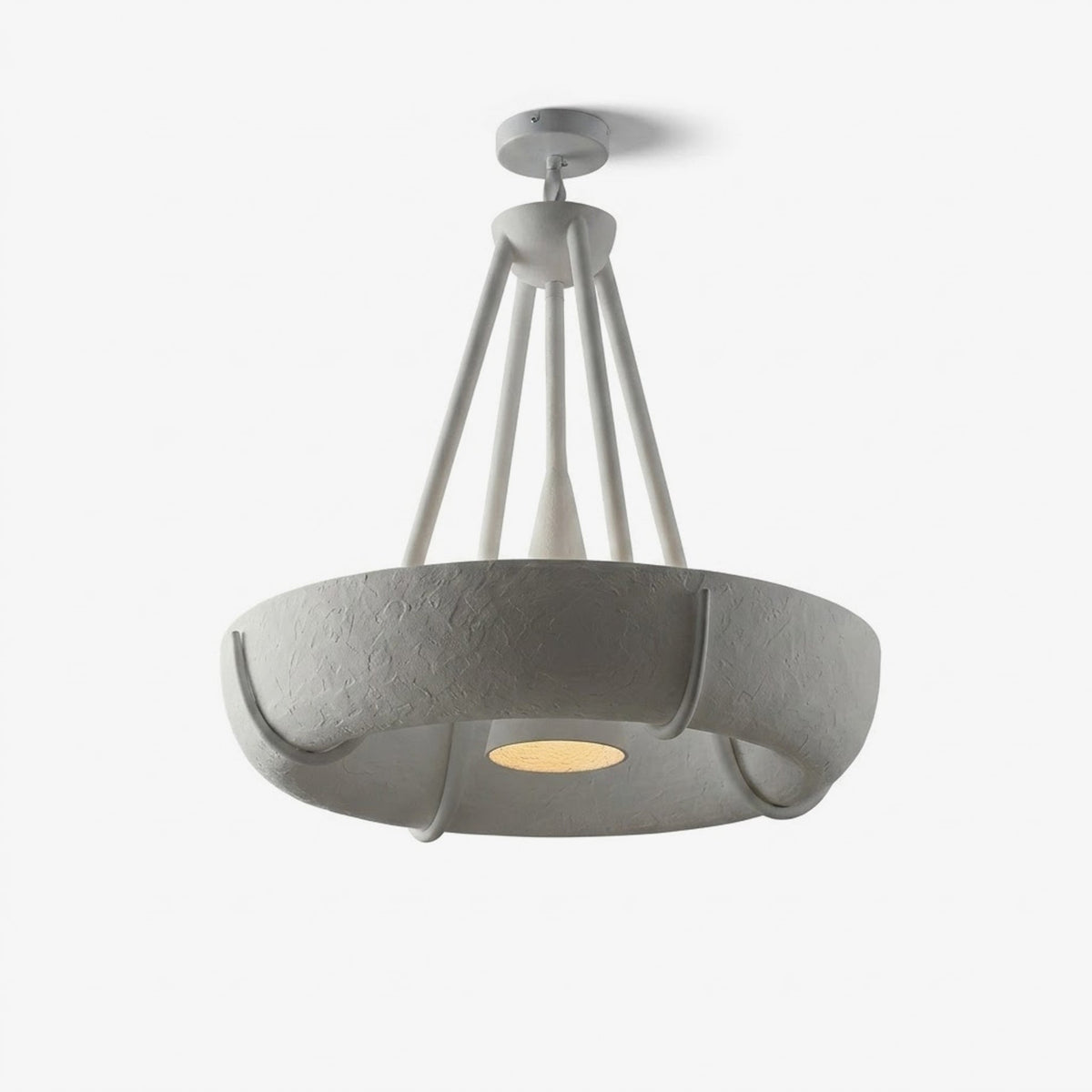 Plaster Drum Chandelier-Neutral Decor