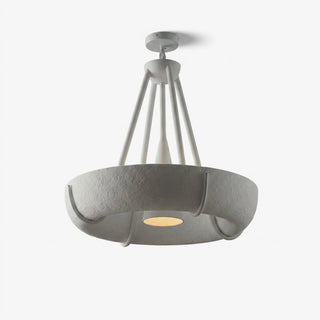 Plaster Drum Chandelier-Neutral Decor