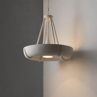 Plaster Drum Chandelier-Neutral Decor