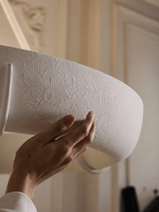Plaster Drum Chandelier-Neutral Decor