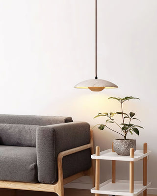 Zodore Large-Bord Travertin Pendentif Lumière