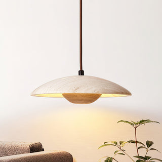 Zodore Large-Bord Travertin Pendentif Lumière